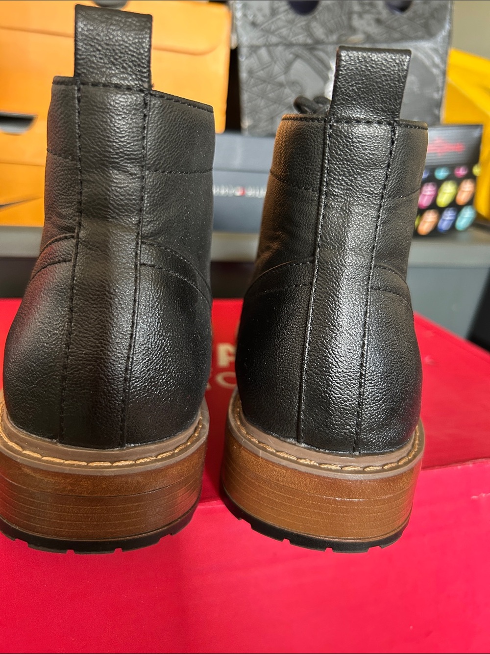 Perry Ellis Black Leather manning boot - Picture 7 of 9